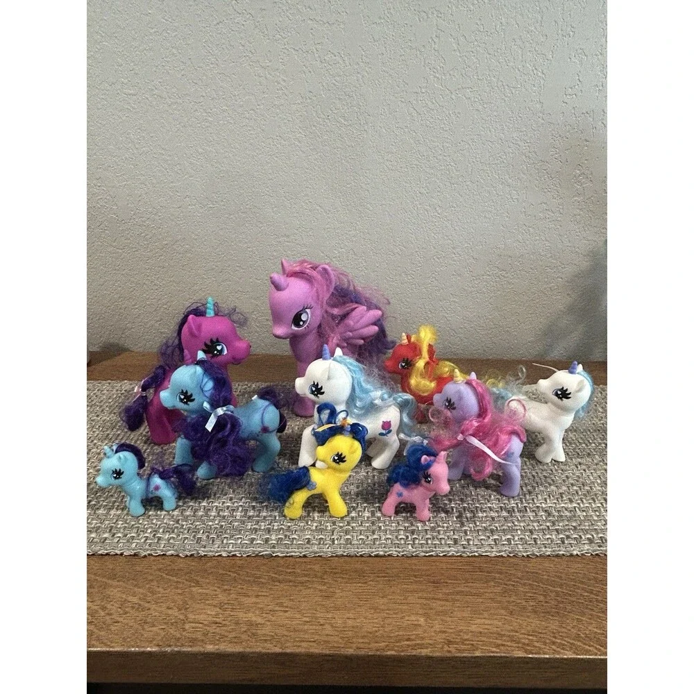My Little Pony Lot Of 10 Varying Sizes Pink Yellow Blue White Red